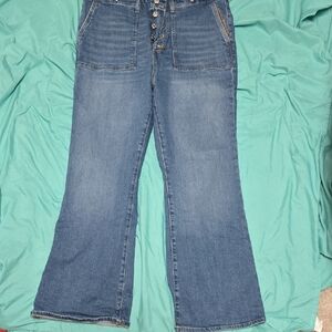 LOFT Flare Wide Leg Blue Jeans